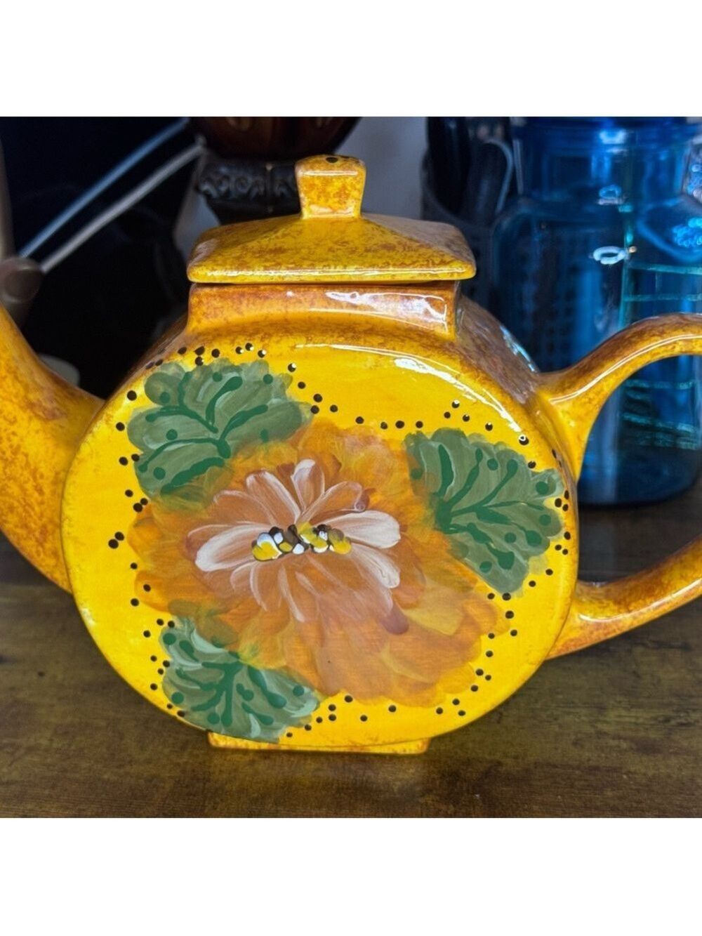 orange Art glazed signed handle spout top
Musty Orange green decorative art - Picture 3 of 10